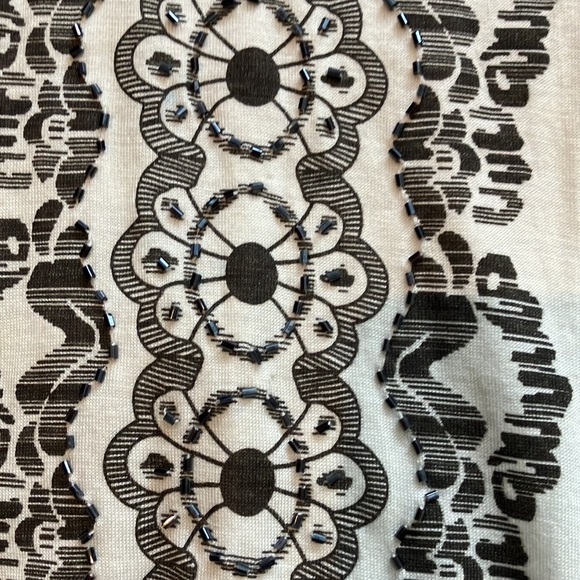 Super fun cream w/ grey pattern with grey beads and race back w/ beaded straps - Picture 8 of 15